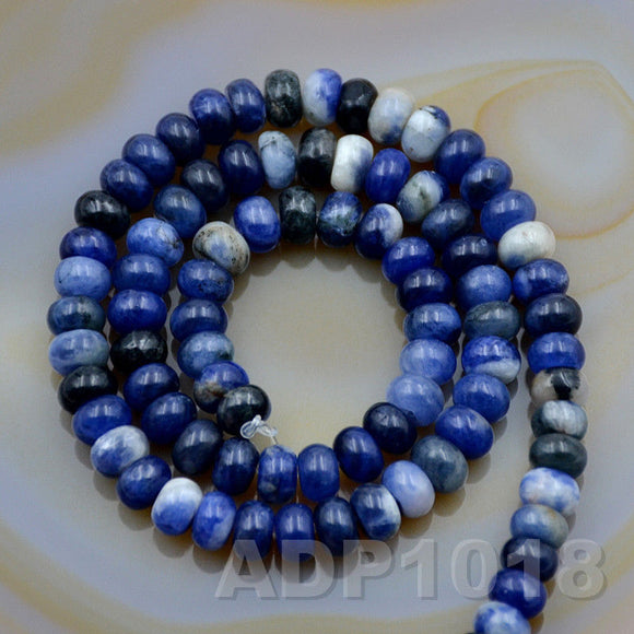 Natural Sodalite Gemstone Smooth/Matte/Faceted Rondelle Loose Beads on a 15.5