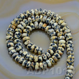 Natural Dalmation Jasper Gemstone Smooth/Matte/Faceted Rondelle Loose Beads on a 15.5" Strand