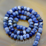 Natural Sodalite Gemstone Smooth/Matte/Faceted Rondelle Loose Beads on a 15.5" Strand
