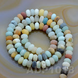 Natural Colorful Amazonite Gemstone Smooth/Matte/Faceted Rondelle Loose Beads on a 15.5" Strand