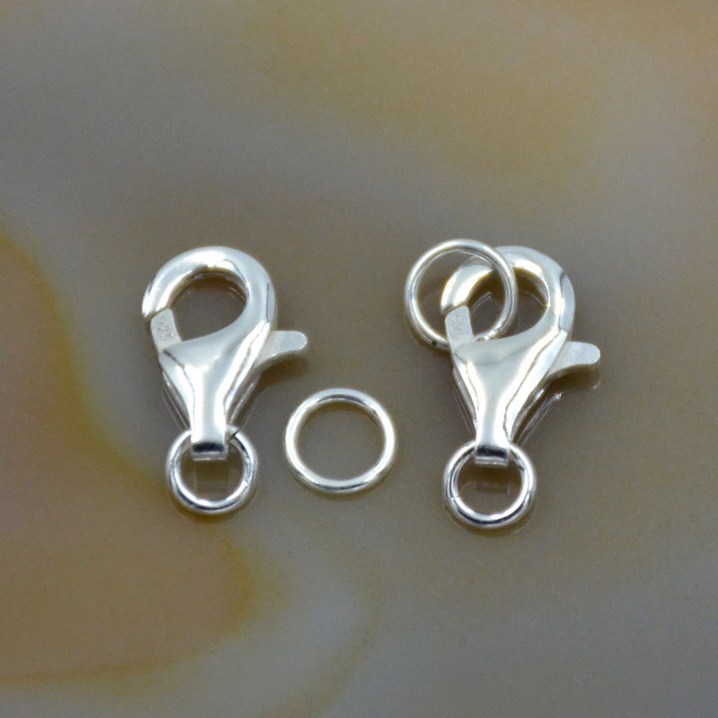 Sterling Silver Oval-Shaped Lobster Claw Clasps - Santa Fe Jewelers Supply  : Santa Fe Jewelers Supply