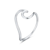 AD Beads 925 Sterling Silver Wave Ring Size #6, #7, #8, #9 for Women, Men, Adults, and Teens