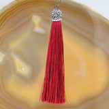 Crystal Silk Tassel Rhinestone Cap Fringe Dangle Pendant Accessories