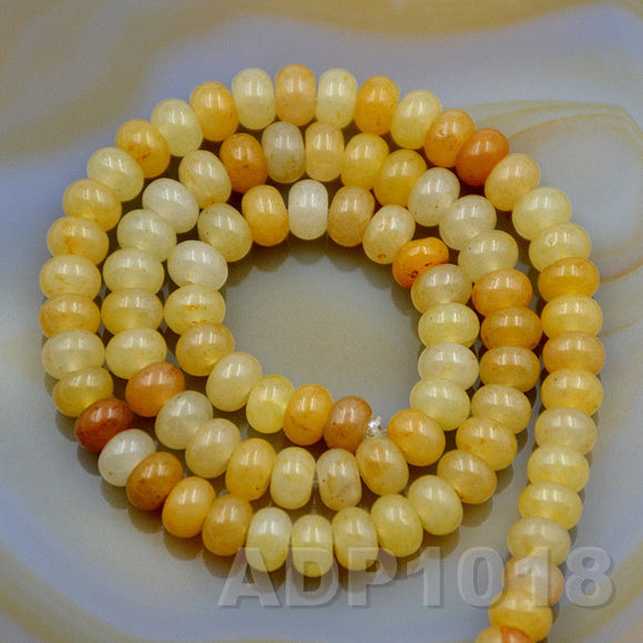 Natural Yellow Aventurine Gemstone Smooth/Matte/Faceted Rondelle Loose Beads on a 15.5