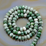 Natural Green Spot Jasper Gemstone Smooth/Matte/Faceted Rondelle Loose Beads on a 15.5" Strand