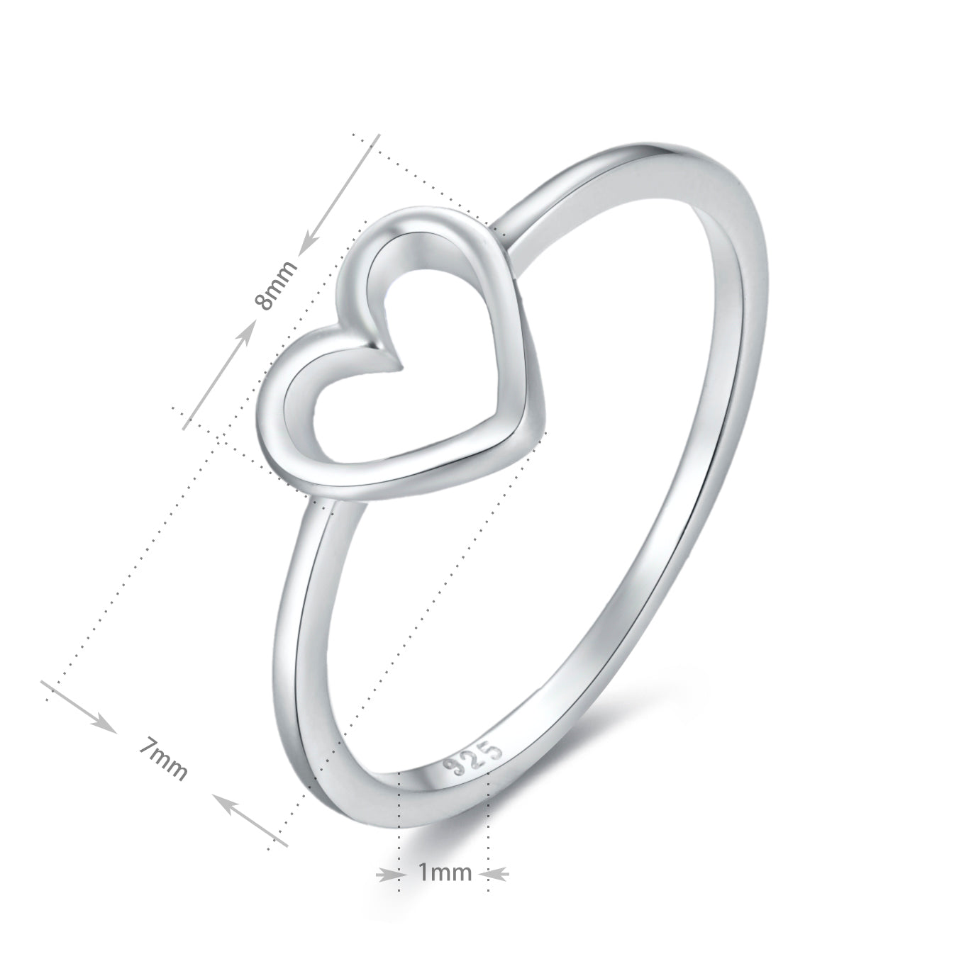 Buy quality Silver 925 heart shape ring sr925-19 in Ahmedabad