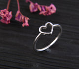 AD Beads 925 Sterling Silver Heart Ring Size #6, #7,#8, #9 for Women, Men, Adults, and Teens