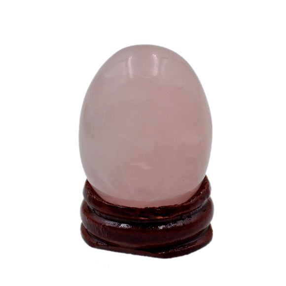 Natural Gemstone Egg Crystal Sphere Reiki Healing Massage Finger Exercise: Rose Quartz, Clear Quartz, White Jade, Blue Spot, & Red Sesame (4)