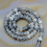 Natural Cloud Crystal Quartz Gemstone Smooth/Matte/Faceted Rondelle Loose Beads on a 15.5" Strand