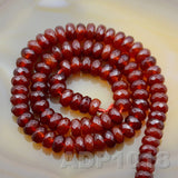 Natural Red Agate Smooth/Matte/Faceted Rondelle Loose Beads on a 15.5" Strand