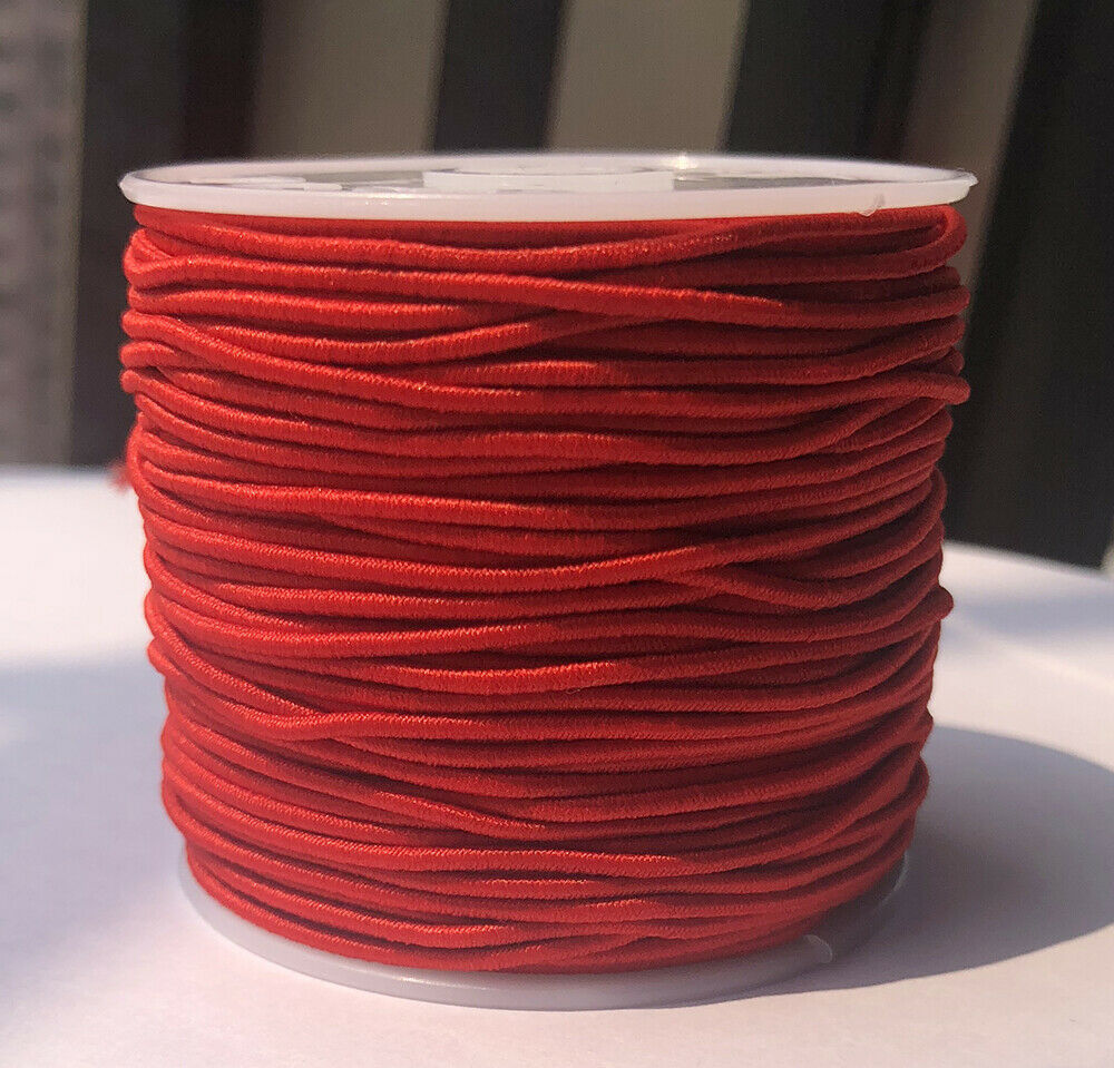 Topboutique 1mm Elastic Cord Stretchy String for Bracelets, Necklaces,  Jewelry Making, Beading, Masks; 109 Yards Red,Christmas Decorations 