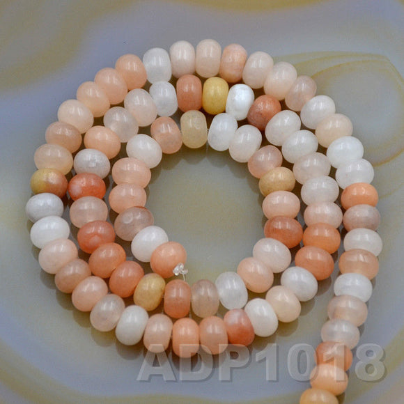 Natural Pink Aventurine Gemstone Smooth/Matte/Faceted Rondelle Loose Beads on a 15.5