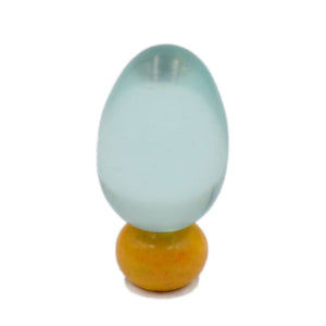 Natural Gemstone Egg Crystal Sphere Reiki Healing Massage Finger Exercise: Light Blue Quartz, Yellow Aventurine, Green Aventurine, Labradorite, & Red Zebra (5)