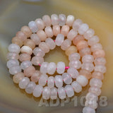 Natural Pink Aventurine Gemstone Smooth/Matte/Faceted Rondelle Loose Beads on a 15.5" Strand