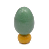 Natural Gemstone Egg Crystal Sphere Reiki Healing Massage Finger Exercise: Light Blue Quartz, Yellow Aventurine, Green Aventurine, Labradorite, & Red Zebra (5)