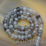 Natural Cloud Crystal Quartz Gemstone Smooth/Matte/Faceted Rondelle Loose Beads on a 15.5" Strand