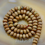Natural Wood Grain Jasper Gemstone Smooth/Matte/Faceted Rondelle Loose Beads on a 15.5" Strand