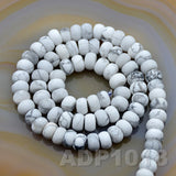 Natural White Turquoise Smooth/Matte/Faceted Rondelle Loose Beads on a 15.5" Strand