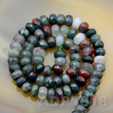 Natural Bloodstone Smooth/Matte/Faceted Rondelle Loose Beads on a 15.5" Strand