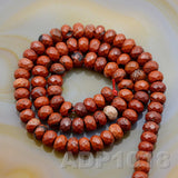 Natural Red River Jasper Smooth/Matte/Faceted Rondelle Loose Beads on a 15.5" Strand