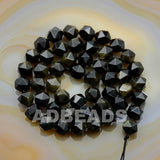 7-8mm Natural Gemstones Faceted diamond cut Polygons string  Spacer Beads 15.5"