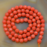 6mm Faceted Coral Round Gemstone Beads 15.5" Pick Color