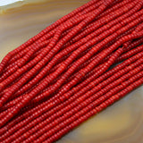 2mmx4mm Coral red,orange,pink & white Heishi Spacer Beads 16'' pick the color