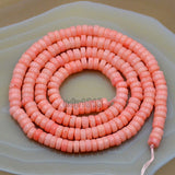2mmx4mm Coral red,orange,pink & white Heishi Spacer Beads 16'' pick the color