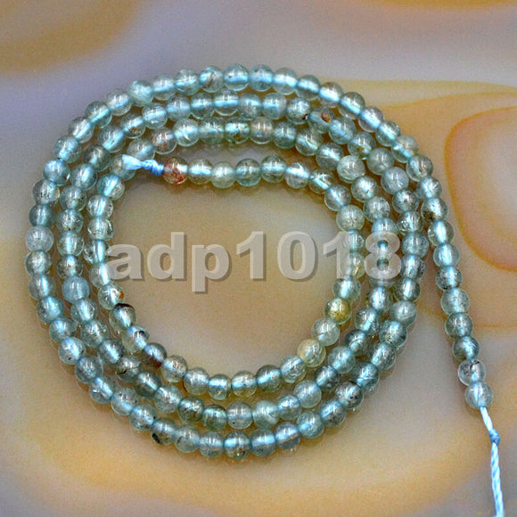 3mm 4mm 5mm Natural Blue Apatite Round Gemstone Loose beads 15.5”