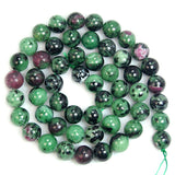Natural Red Ruby Zoisite Gemstone Round Loose Beads 15.5" 4mm 6mm 8mm 10mm