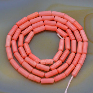 3x8mm Coral Tube Gemstone Beads 16" Pick Color