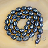 Natural Freshwater Black Peacock Potato Pearl Beads 15“