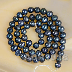 Natural Freshwater Black Peacock Potato Pearl Beads 15“