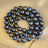 Natural Freshwater Black Peacock Potato Pearl Beads 15“