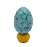 Natural Gemstone Egg Crystal Sphere Reiki Healing Massage Finger Exercise: Caffee Jasper, Llantite, Rhodonite, Blue Turquoise, & Mahogany Obsidian (2)