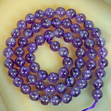 Natural Amethyst Gemstone Round Loose Beads on a 15.5" Strand