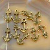 Anchor Solid Metal Finding Connector Spacer Charm Beads 10 Pcs