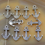 Anchor Solid Metal Finding Connector Spacer Charm Beads 10 Pcs