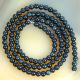 Natural Black Obsidian Round Loose Beads on a 15.5" Strand