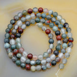 Natural Blood Stone Gemstone Round Loose Beads on a 15.5" Strand