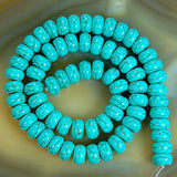 Blue Howlite Turquoise Rondelle Gemstone Round Loose Beads on a 15.5" Strand