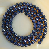 Natural Blue Sandstone Round Loose Beads on a 15.5" Strand