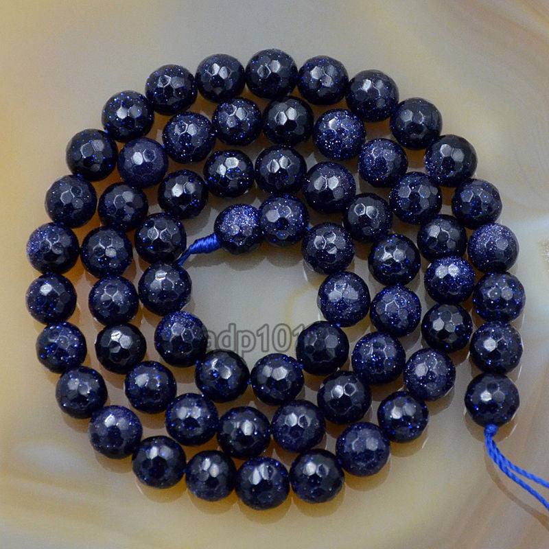 AAA 3mm Faceted Natural Blue sandstone Gemstone Beads Faceted Round 15 AAA 3mm Faceted Natural Blue sandstone Gemstone Beads Faceted Round 15