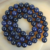 Natural Blue Sandstone Round Loose Beads on a 15.5" Strand
