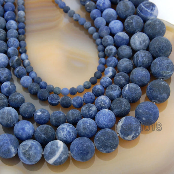 Joan Semi-Precious Necklace - Blue Sodalite - Blue sodalite chunky bead Joan Semi-Precious Necklace - Blue Sodalite - Blue sodalite chunky bead