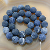 Matte Natural Blue Sodalite Gemstone Round Loose Beads on a 15.5" Strand