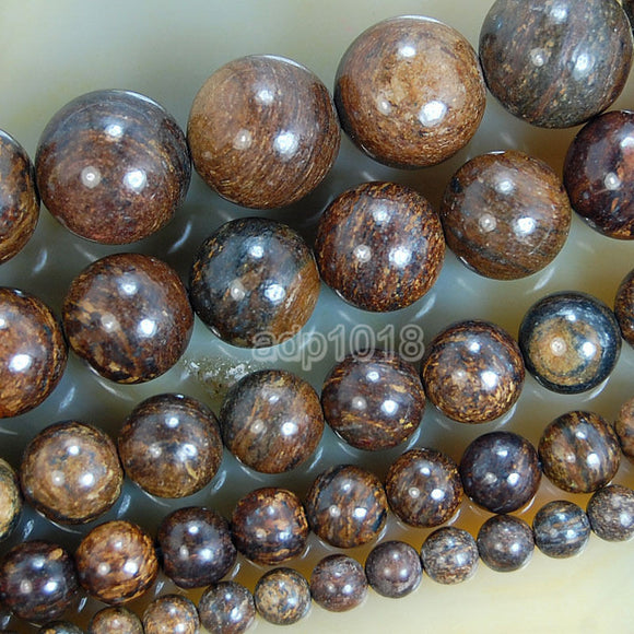 Natural Bronzite Gemstone Round Loose Beads on a 15.5