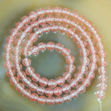 Natural Red Volcano Cherry Quartz Gemstone Round Loose Beads on a 15.5" Strand