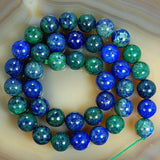 Natural Lapis Lazuli Chrysocolla Gemstone Round Loose Beads on a 15.5" Strand