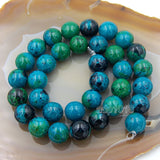 Dyed Chrysocolla Gemstone Round Loose Beads on a 15.5" Strand